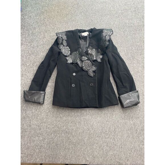 Vintage Newport News Faux Suede Wool Capelet Rose Duster Double Breasted Coat - Picture 3 of 9